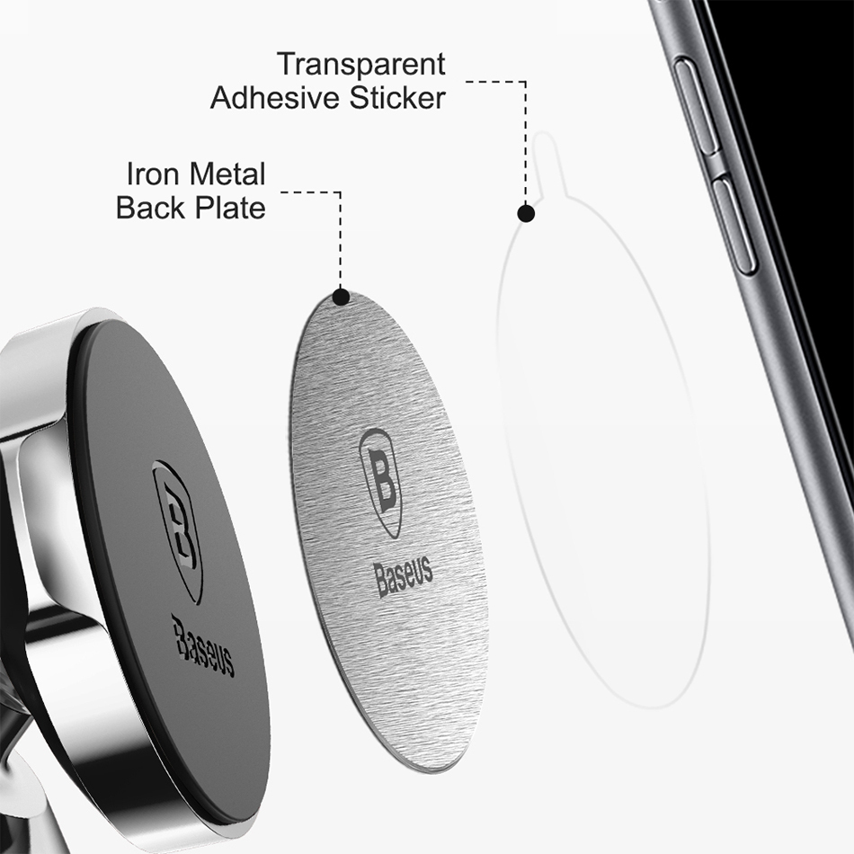 Baseus (2-Pack) Metal Back Plate / Magnetic Car Mount Holder for Mobile Phone